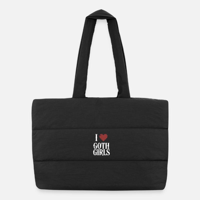 Ich liebe Goth Girls Puffer-Einkaufstasche