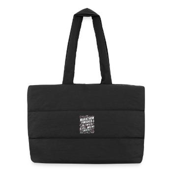 Marathon Finisher: Still Smiling - Puffer Shopping Bag - black - Front