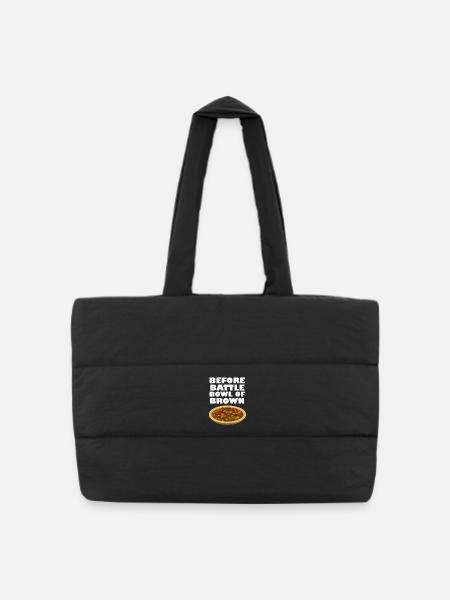 Before Battle Bowl of Brown - Puffer Shopping Bag - black