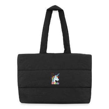 Unicorn Olivia Rainbow - Puffer Shopping Bag - black - Front