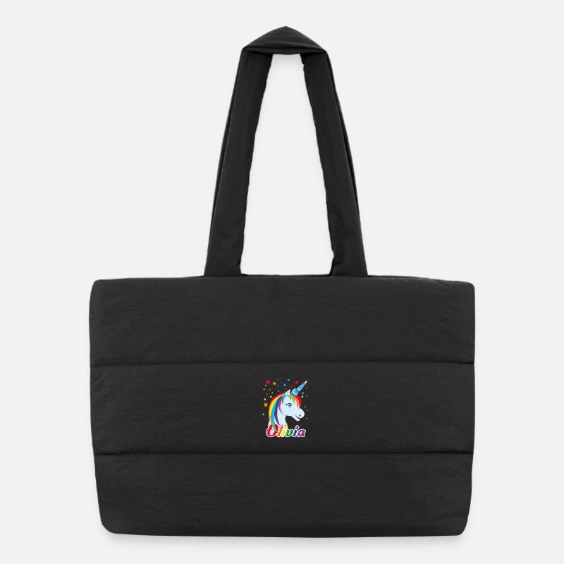 Unicorn Olivia Rainbow Puffer Shopping Bag