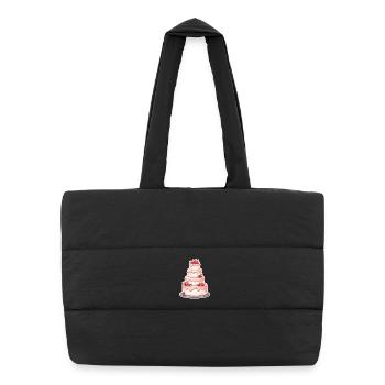 Cake Wedding - Puffer Shopping Bag - black - Front