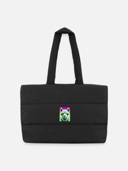 Alpaca - Puffer Shopping Bag - black