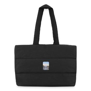 Dune path by the sea sunset - Puffer Shopping Bag - black - Front