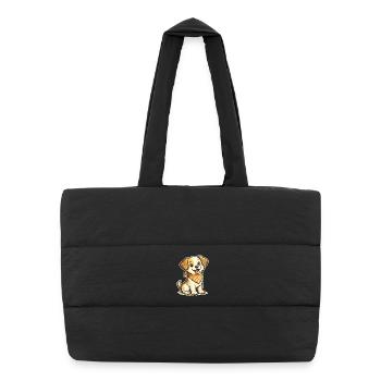 canine - Sac shopping matelassé - noir - Devant