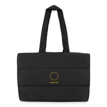 L’Europe d’abord ! L’Europe d’abord ! (1C) - Sac shopping matelassé - noir - Devant