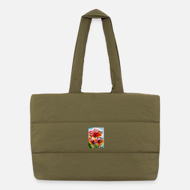 EG Fleurs I Coquelicots I Fleurs de pavot Sac shopping matelassé