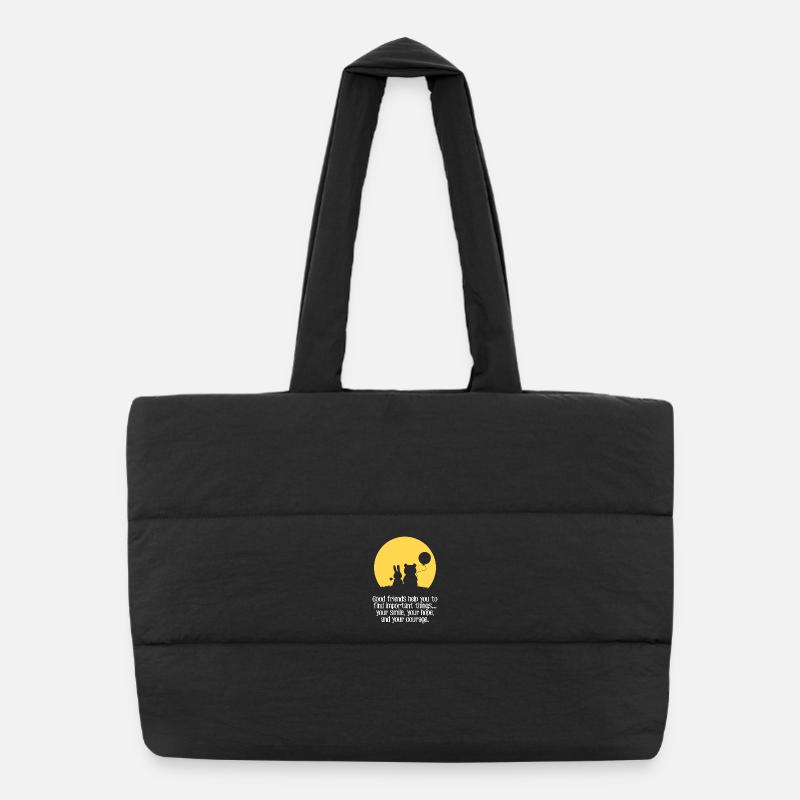 Sourire, espoir, courage - Sac shopping matelassé - noir