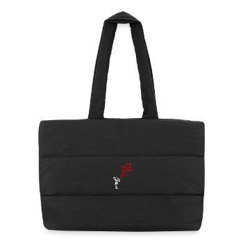 Girl playing saxophone in street art style - Puffer Shopping Bag - black - Front