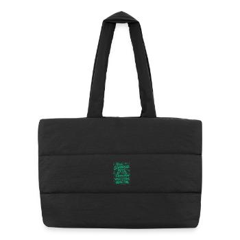 CHER SCHRÖDINGER, JE NE SAIS JAMAIS À QUOI PENSER - Sac shopping matelassé - noir - Devant