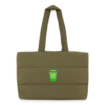 recyclage, poubelle, tri sélectif - Sac shopping matelassé - safari green - Devant