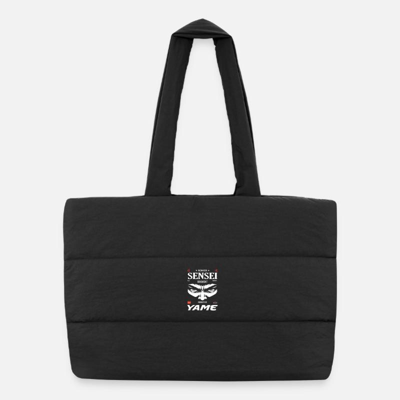 Sensei Böse Blick – Yame Design - Puffer-Einkaufstasche - Schwarz