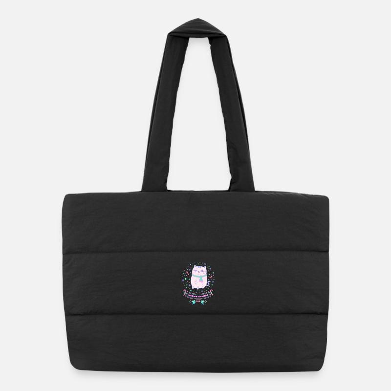 Miaou Catmas Chat de Noël Kawaii Rose Sac shopping matelassé