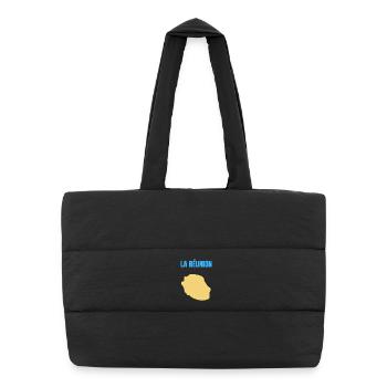 T-shirt carte La Réunion île dorée - Sac shopping matelassé - noir - Devant