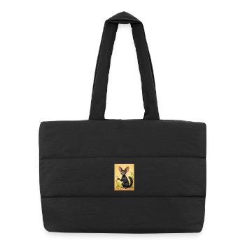 Aye-Aye Nighttime trickster of Madagascar, wide e - Puffer Shopping Bag - black - Front