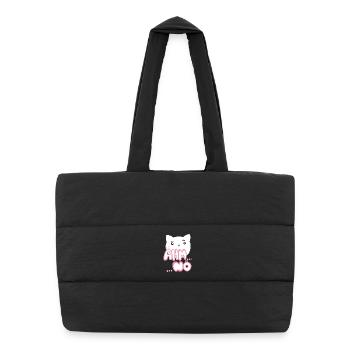 Um, nope, kawaii cat pink - Puffer Shopping Bag - black - Front