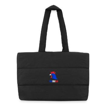 Rooster blue, white, red - Puffer Shopping Bag - black - Front