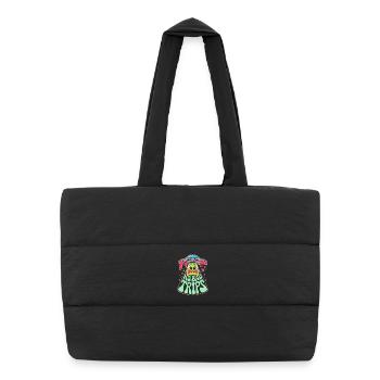 Keine schlechten Trips Außerirdisches UFO Psychedelische Retro-Kunst - Puffer-Einkaufstasche - Schwarz - Vorne