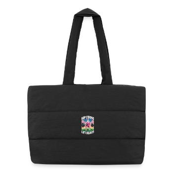 Hop Strong. Lift Heavy - Puffer Shopping Bag - black - Front
