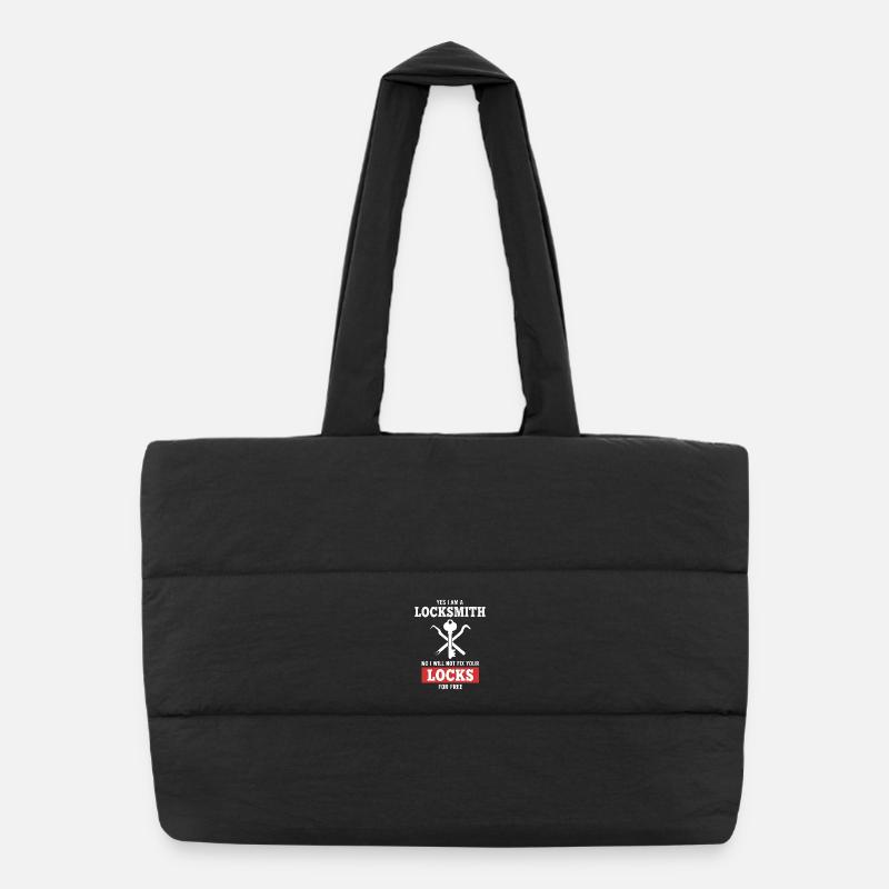 Humor Locksmith Repairs Not Locks Puffer Shopping Bag