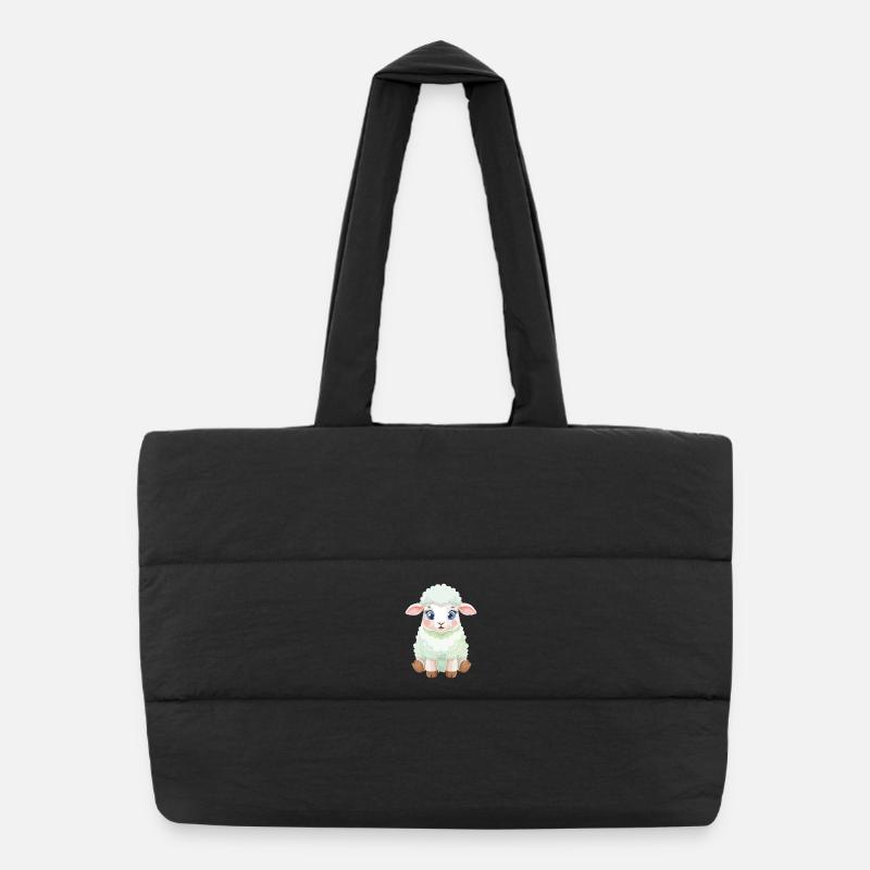 Moelleux d’agneau pastel Sac shopping matelassé
