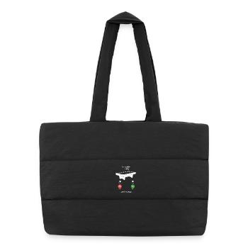 Funny Lacrosse Coach Definition Noun Slogan - Puffer Shopping Bag - black - Front