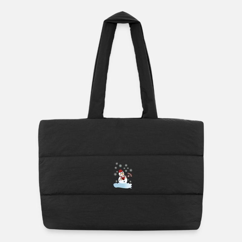 Bonhomme de neige et chocolat chaud pour Noël Sac shopping matelassé
