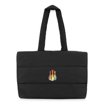 Bowling Graphic Retro Look - Puffer Shopping Bag - black - Front