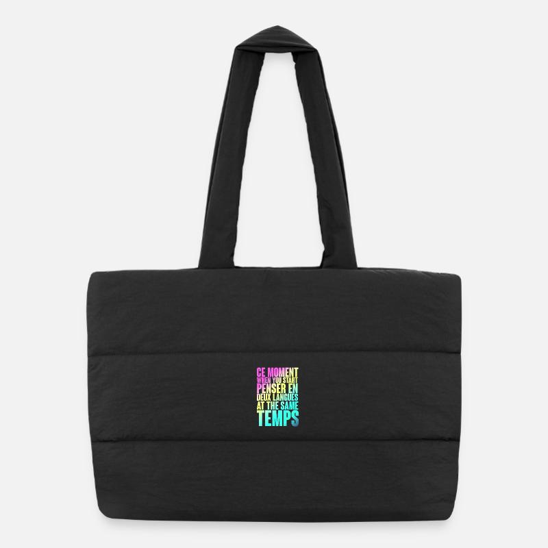 COOL SAYING FOR MULTILINGUALS, INTERNATIONAL Puffer Shopping Bag