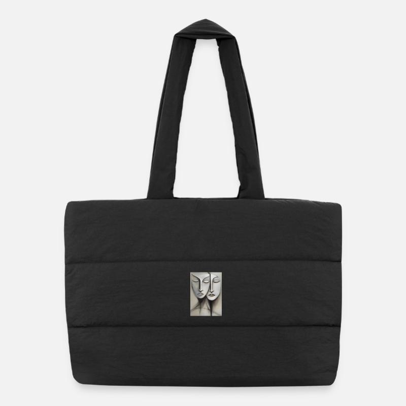 Des visages, des visages Sac shopping matelassé