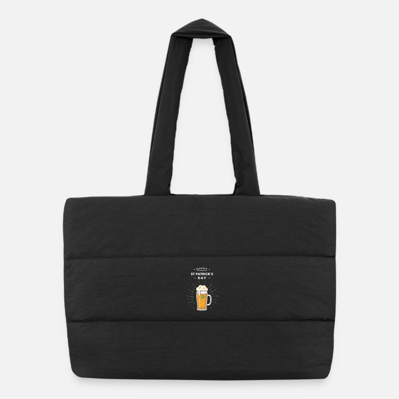 Festive St. Patrick's Pint Puffer Shopping Bag