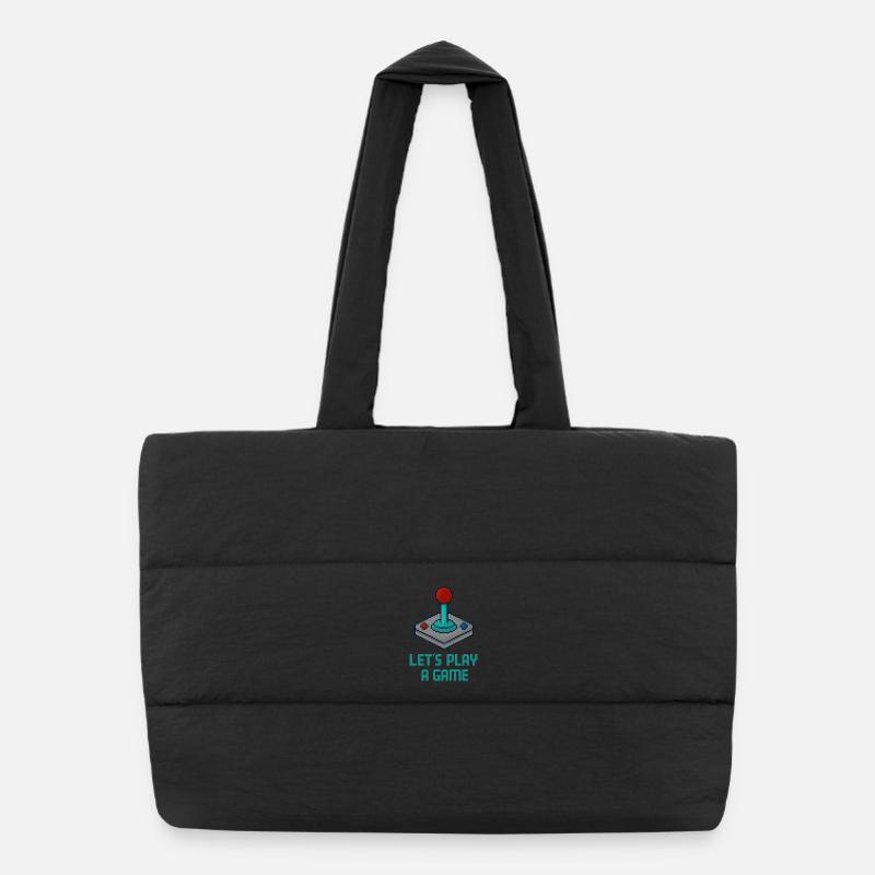 Gaming Pixel Art Retro Arcade Puffer Shopping Bag