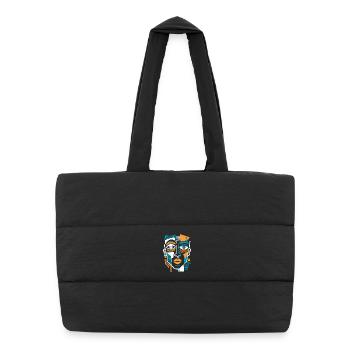 Visage cubiste coloré - Sac shopping matelassé - noir - Devant