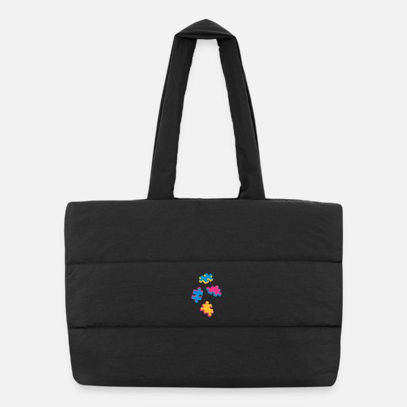 quatre pièces de puzzle Sac shopping matelassé