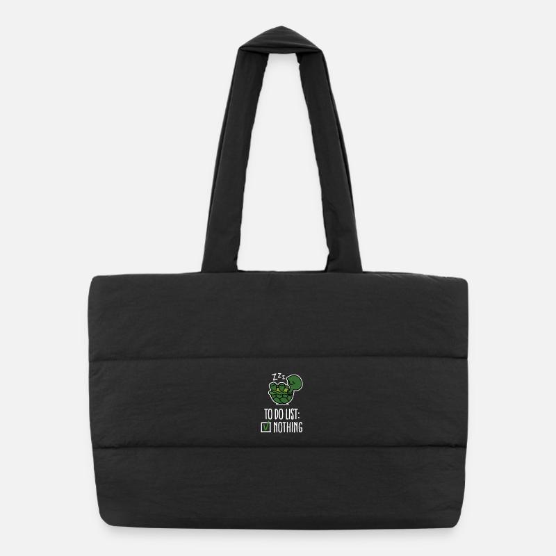 To do list: nothing! turtle - turtles - cute - Puffer Shopping Bag - black