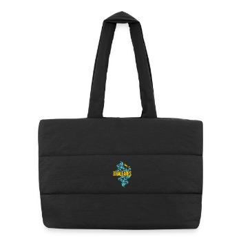 Balearic Islands Waves Pattern - Puffer Shopping Bag - black - Front