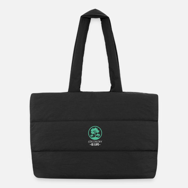 Green is Life – Tree Circle Logo Puffer Shopping Bag