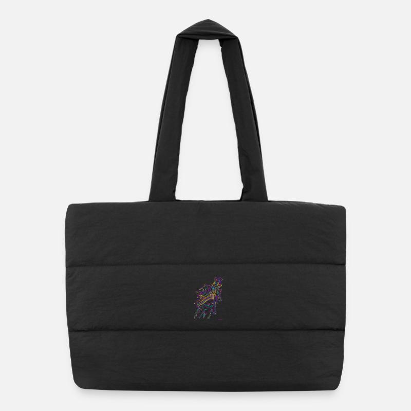 Jazz Sax - Puffer Shopping Bag - black