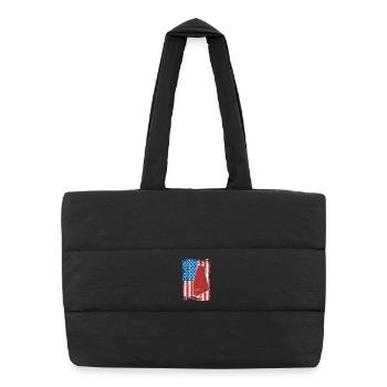 USA Patriotic Windsurfer - Puffer Shopping Bag - black - Front