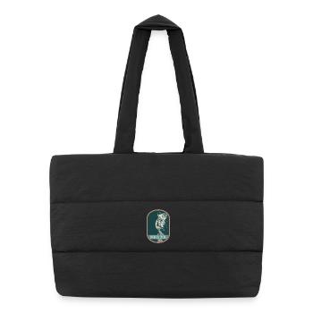 Bengal Tiger Portrait Patch: Indian Fauna - Puffer Shopping Bag - black - Front