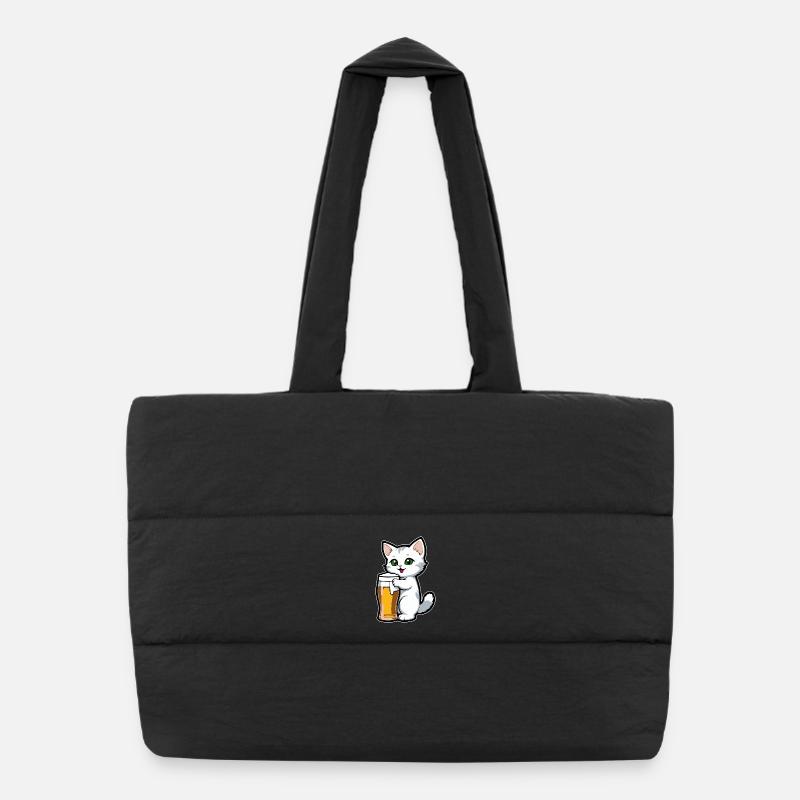 Chat à la bière Sac shopping matelassé