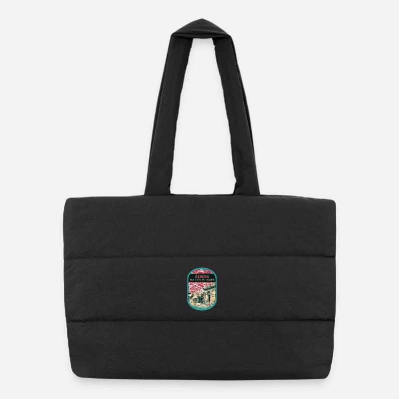 Luis de Camoes Artistic Street, Águeda Puffer Shopping Bag