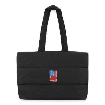 July 4 USA Railroad - Puffer Shopping Bag - black - Front