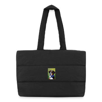 Photo de chien - Sac shopping matelassé - noir - Devant