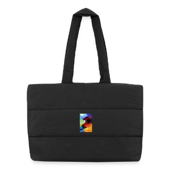 Motifs de peinture - Sac shopping matelassé - noir - Devant