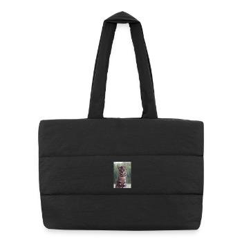 Cat Kitten - Puffer Shopping Bag - black - Front