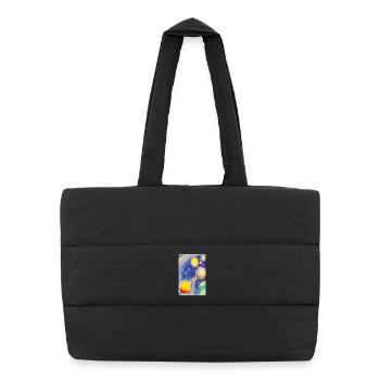 Espace et planètes - Sac shopping matelassé - noir - Devant