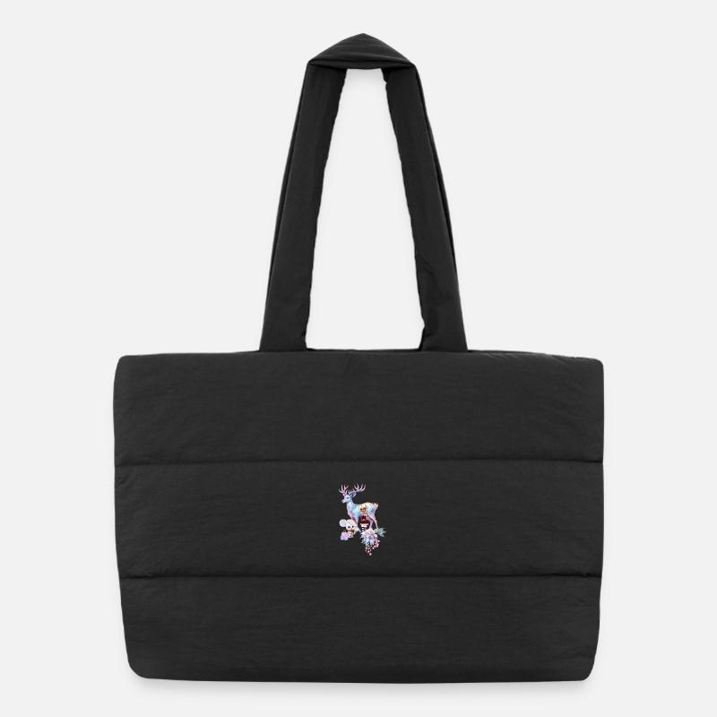 Merveilleux renne fantastique avec un elfe mignon Sac shopping matelassé