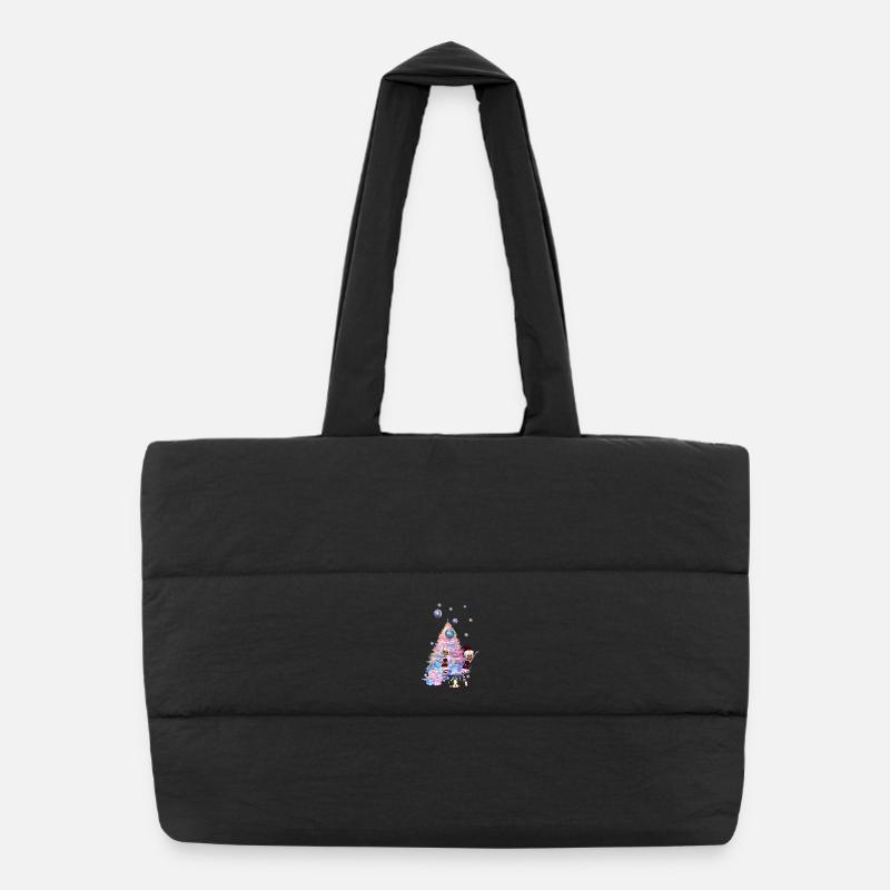 Cute Elves Celebrate the Christmas Season Puffer Shopping Bag