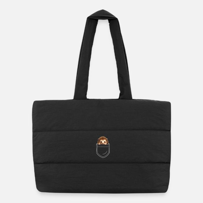 Hérisson - Sac shopping matelassé - noir